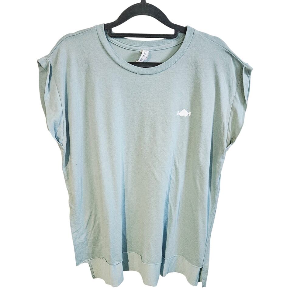 Wodbottom Logo Cap Sleeve Tee Shirt Light Green Gym Workout Crossfit Size L